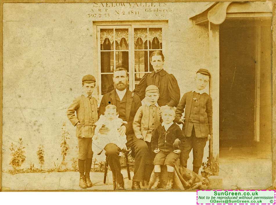John Vaughan and family outside Sallowvallets Lodge