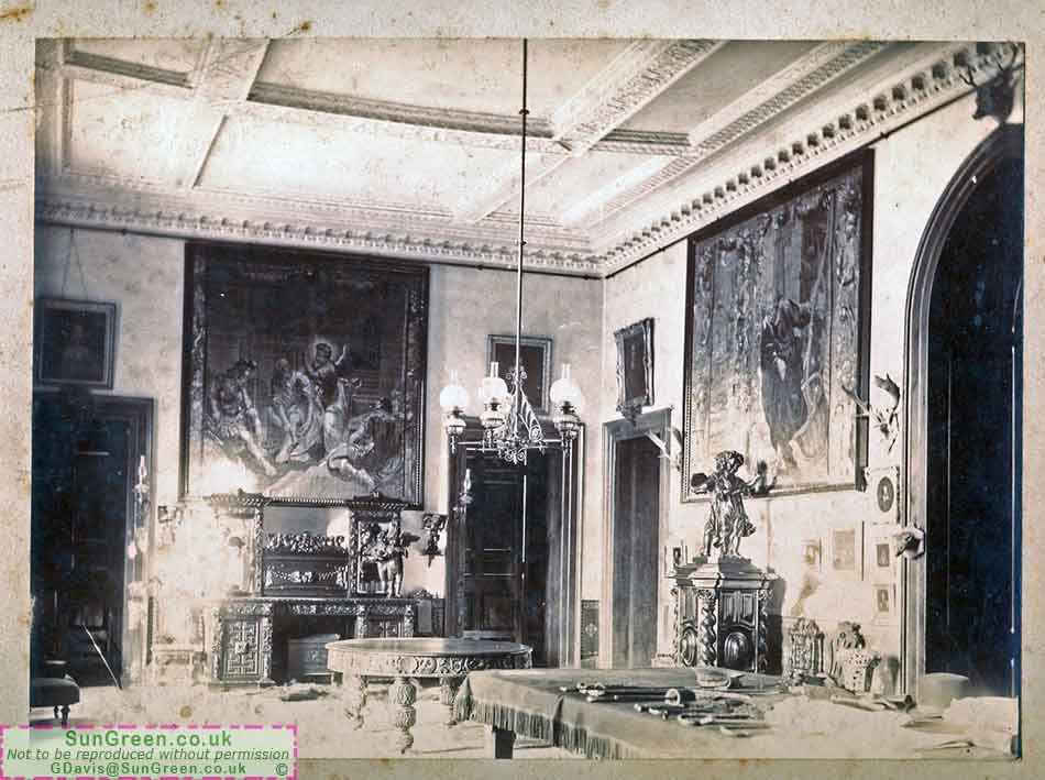 A corner of a room in Clearwell Castle.