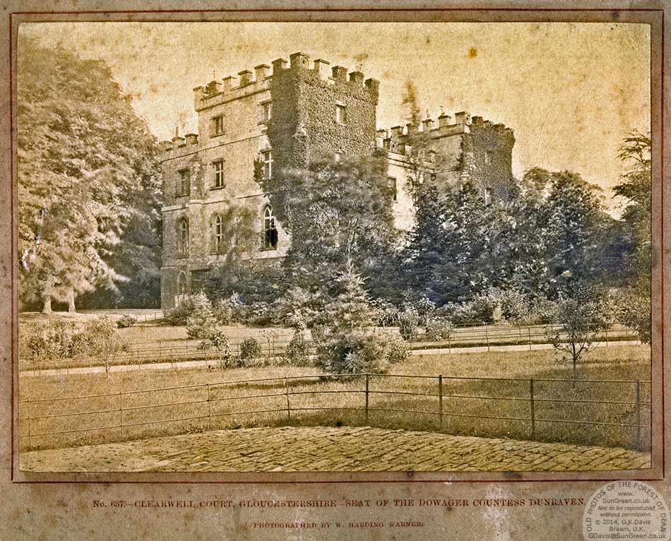 An early photo of Clearwell Castle