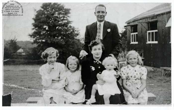 Mr Reg Hoare and Family outside Milkwall Club (1949)