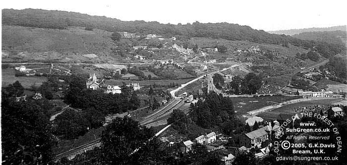 Lydbrook, Church Hill from Bell Hill Late 1930's to early 1940's - Looking East (49k)