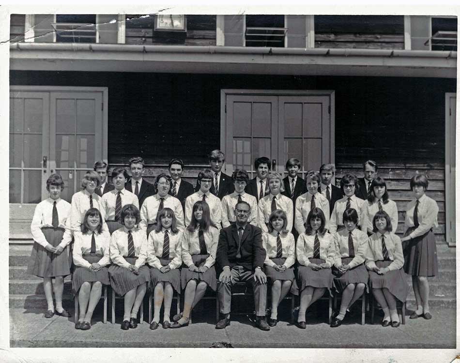An old photo of Form 4 Alpha at Lydney Grammar School in 1965