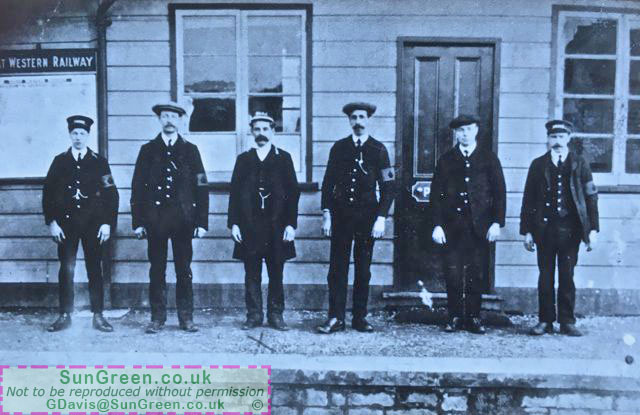 An old image of staff at a Forest of Dean railway station