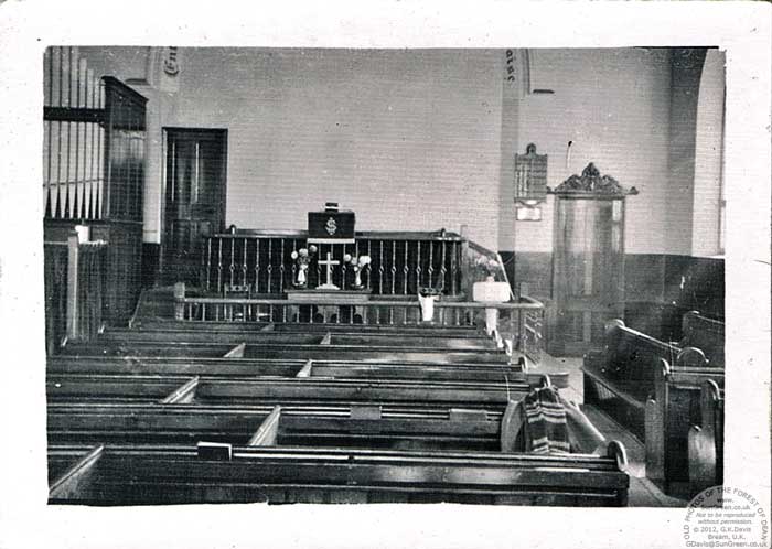 Interior of Whitecroft Weslyan Chapel