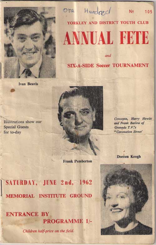 The cover of a Yorkley Fete program from 1962