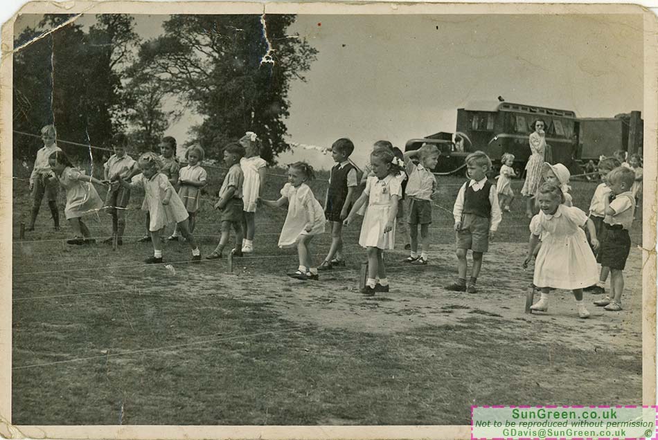 An old photo of children at a yorkley sports event