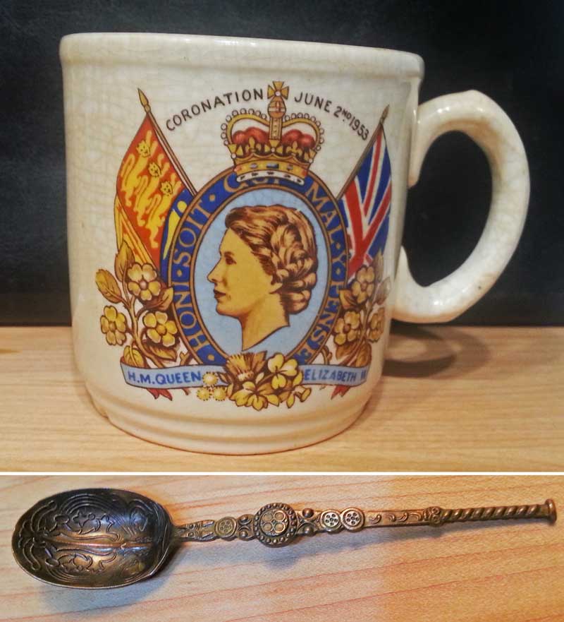 A coronation mug and spoon