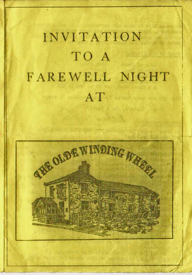 An image of the cover of the Winding Wheel farewell leaflet