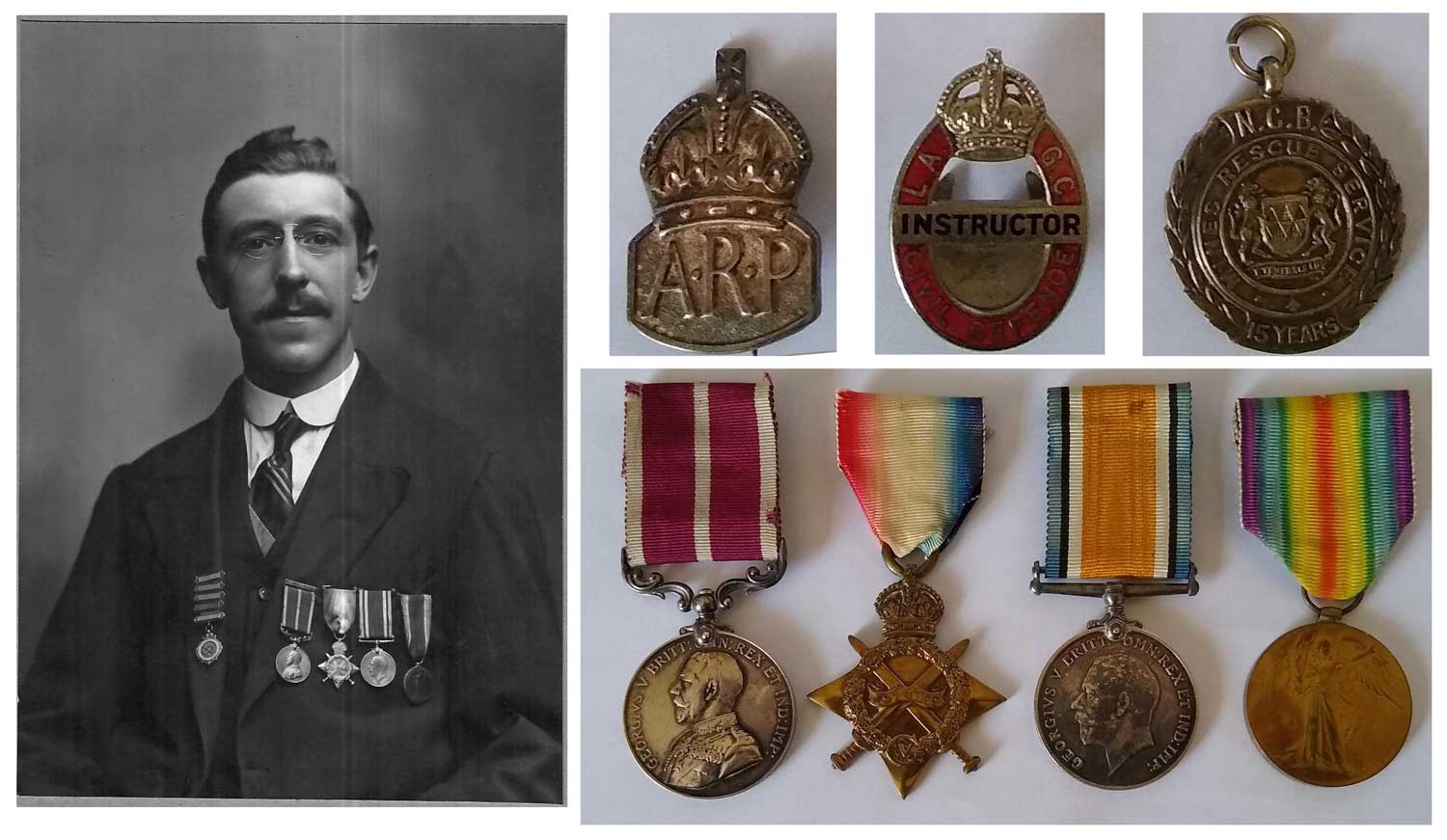 Arthur B Clifford with his medals