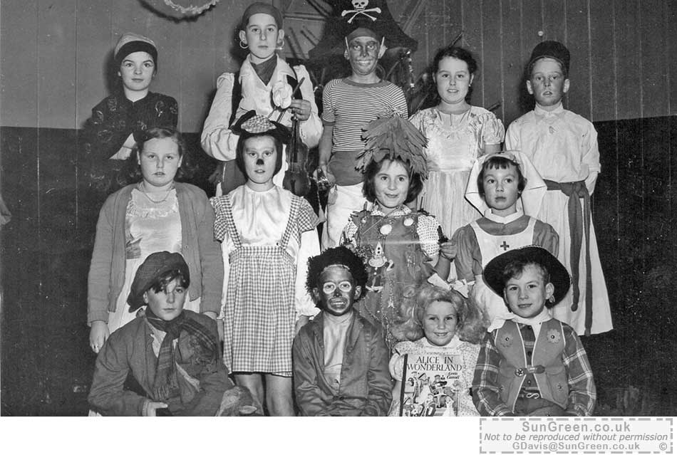 An old photo of a party at Springfield chpale, Lydney.