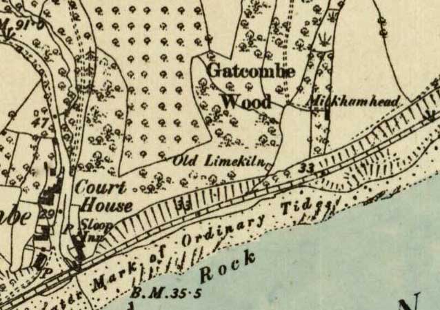 An image from the 1884 OS map