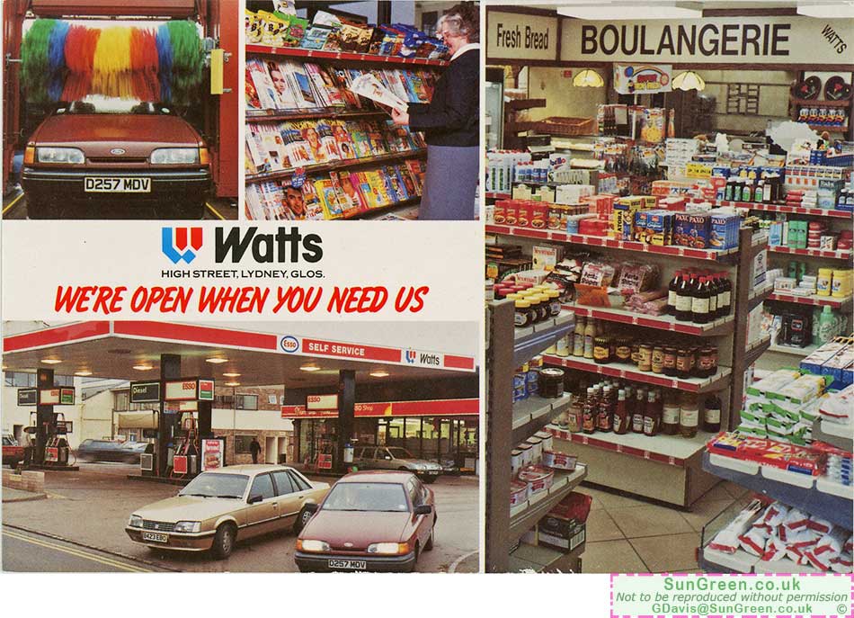 An old promotional postcard issued by Watts of Lydney