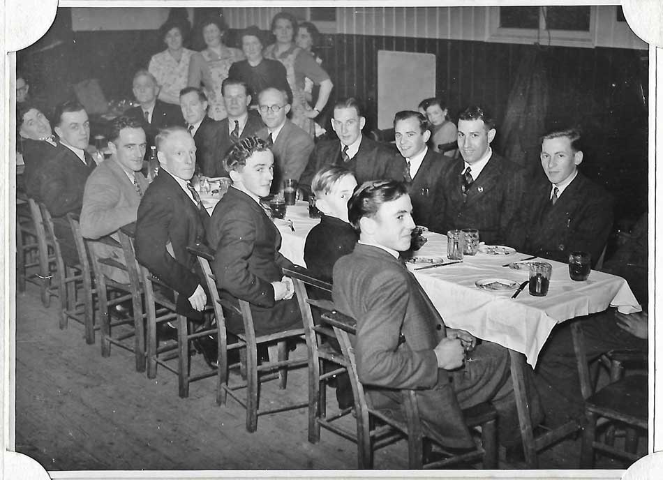 A photo taken at a Yorkley Cricket Club Supper in the 1950's